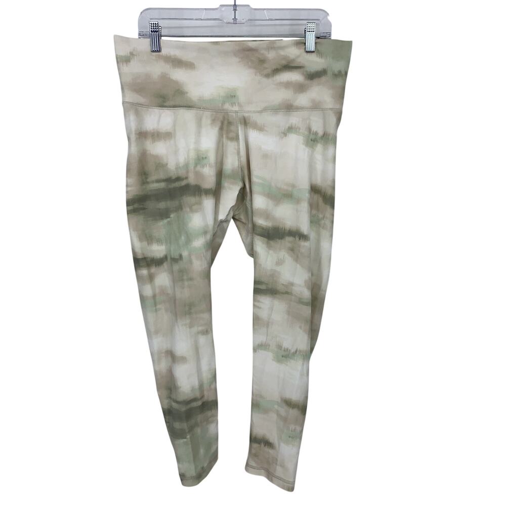 CALIA Core Essential High Rise 7/8 Leggings Womens XXL Green Watercolor Print